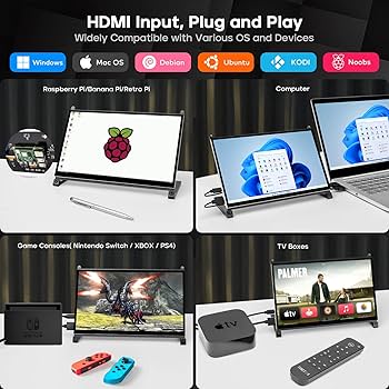 Amazon.com: ROADOM 7'' Raspberry Pi Screen, IPS1024×600
