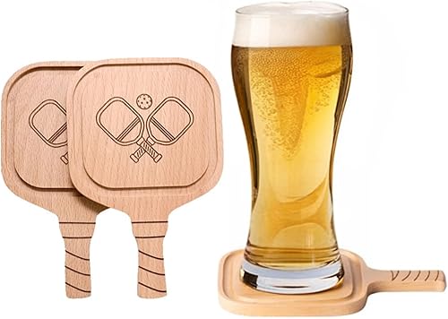 Set de 2 posavasos de Pickleball – Regalos divertidos para hombres y mujeres, accesorios únicos para bar o hogar, decoración genial, rellenos de