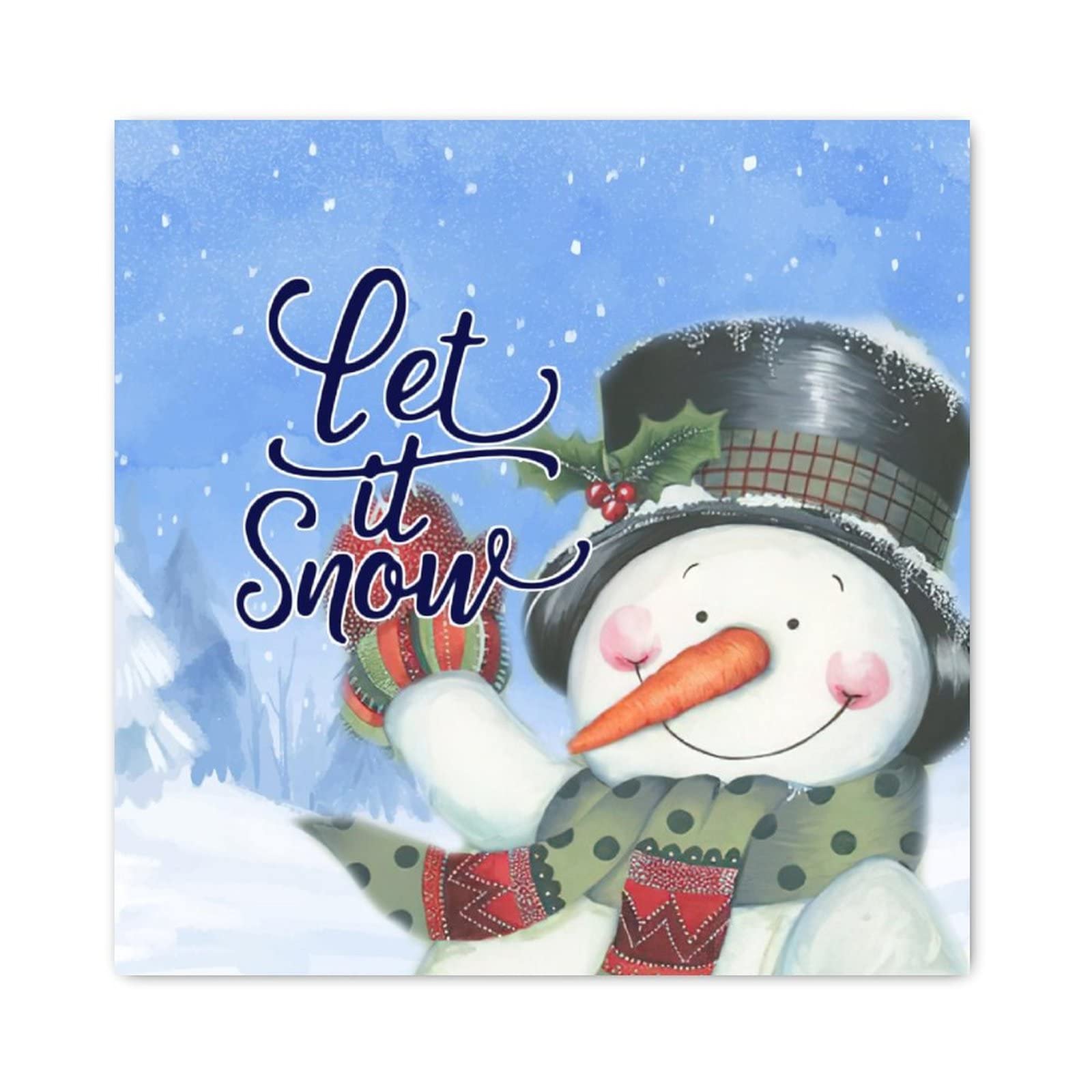 Plaque en bois Let It Snow de Noël rustique pour déco murale