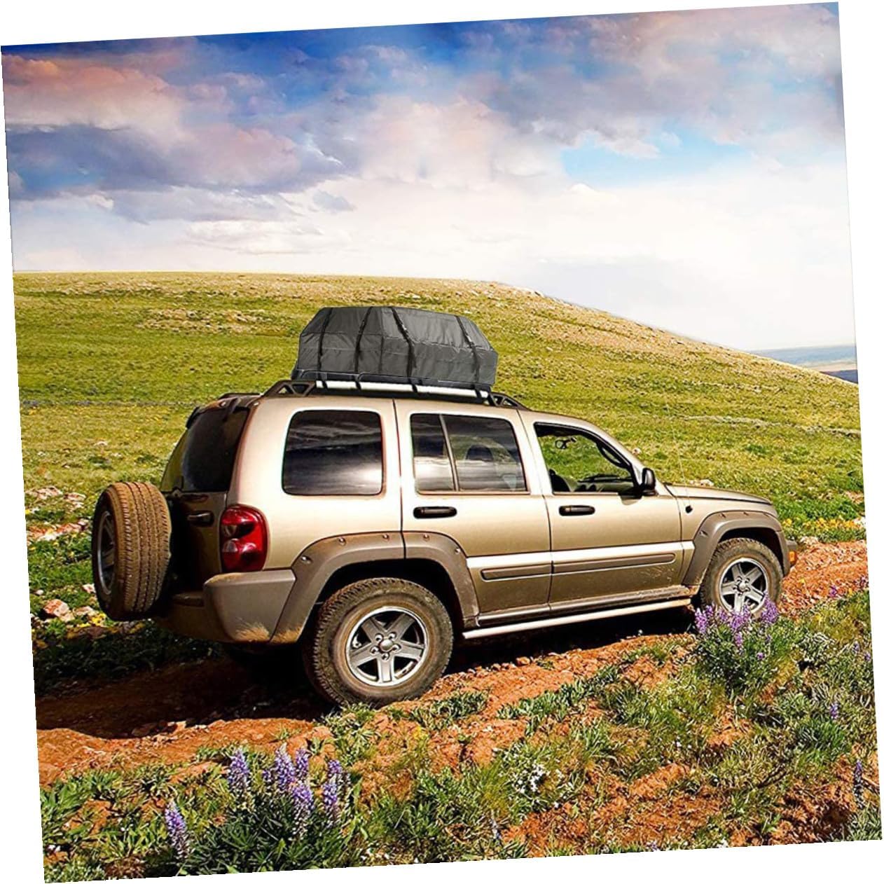 FUOYLOO 600d Oxford Waterproof Car Roof Cargo Bag, Large Capacity Vehicle Rooftop Storage Carrier with Sunproof and Dustproof Features for Travel and Outdoor Use