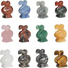 WHAL&YUNE Gemstone Dodo Bird Statue Figurine Collectible, 1.5 Inch Crystal Dodo BirdStatues Fengshui Decor, Natural Hand Carved Animal Stone Sculpture for Gifts, Home Decoration Mix 6Pcs