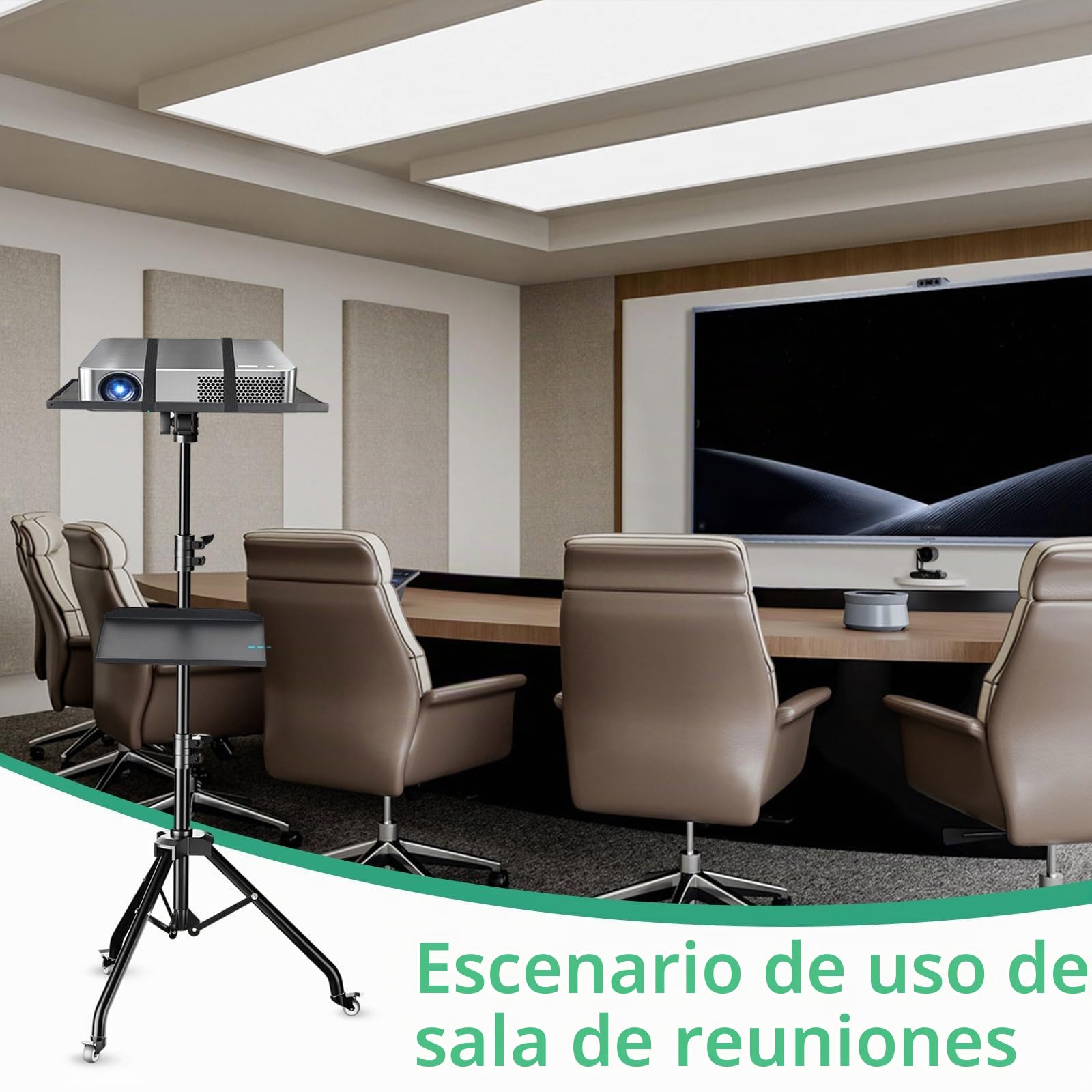 Soporte para proyector con ruedas, soporte de suelo para tablet con banda elástica y soporte de suelo, altura ajustable de 60 cm a 120 cm, trípode versátil