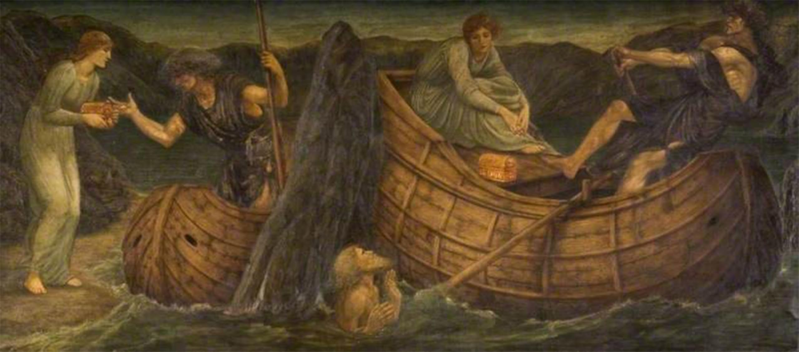 SERENDIPITP Abstract Painting Mural Print Picture Wall Decor Painting Psyche Giving the Coin to Charon by Edward Burne-jones Vintage Wall Artwork for Home Decor 60x90cm