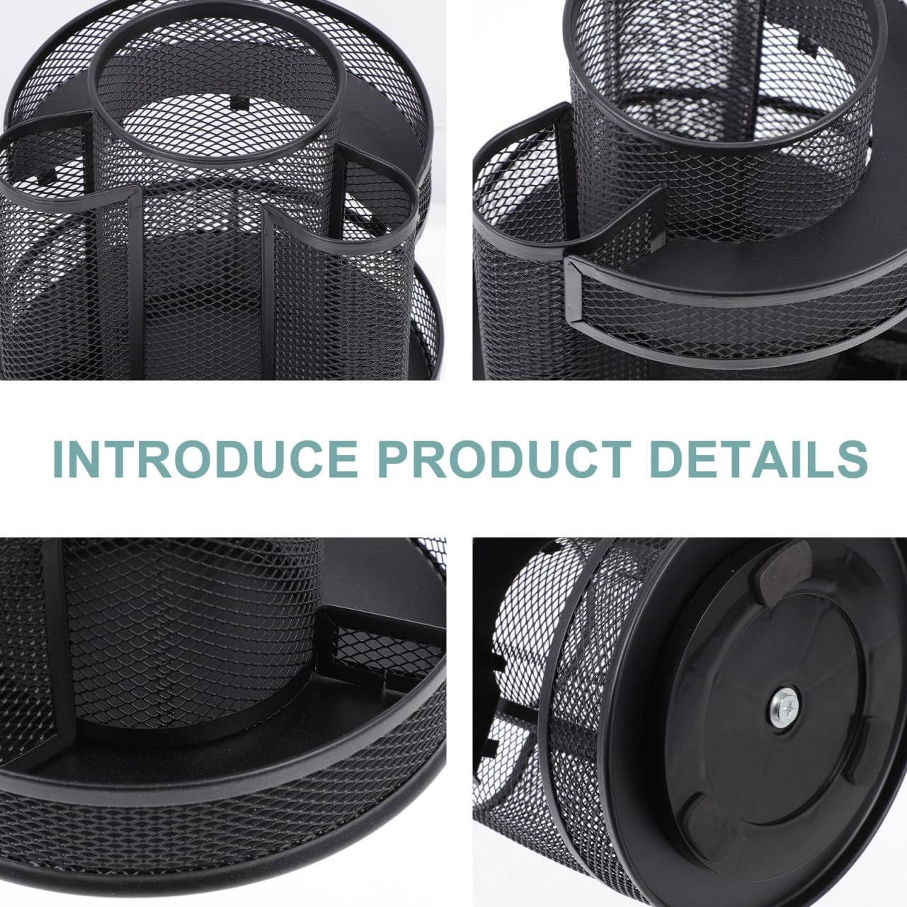 Uonlytech Drehbarer Stiftehalter aus im Mesh Design Rotationsstifte Organizer für Schreibtisch zur Aufbewahrung von Stiften Make Up Pinseln und