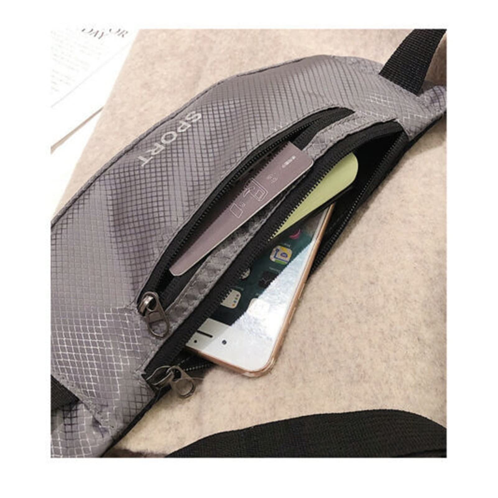 Unisex Frauen Männer Running Bum Bag Casual Fanny Pack Reise Taillenbeutel Geld Reißverschluss Belt Beutel Sport Brieftasche