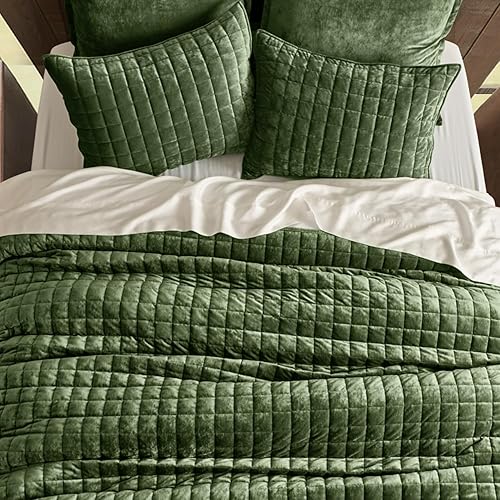 Miniatura 17 de RECYCO - Juego de edredón de terciopelo ligero, ropa de cama con edredón acolchado de gran tamaño y 2 fundas de almohada a juego, para usar todo