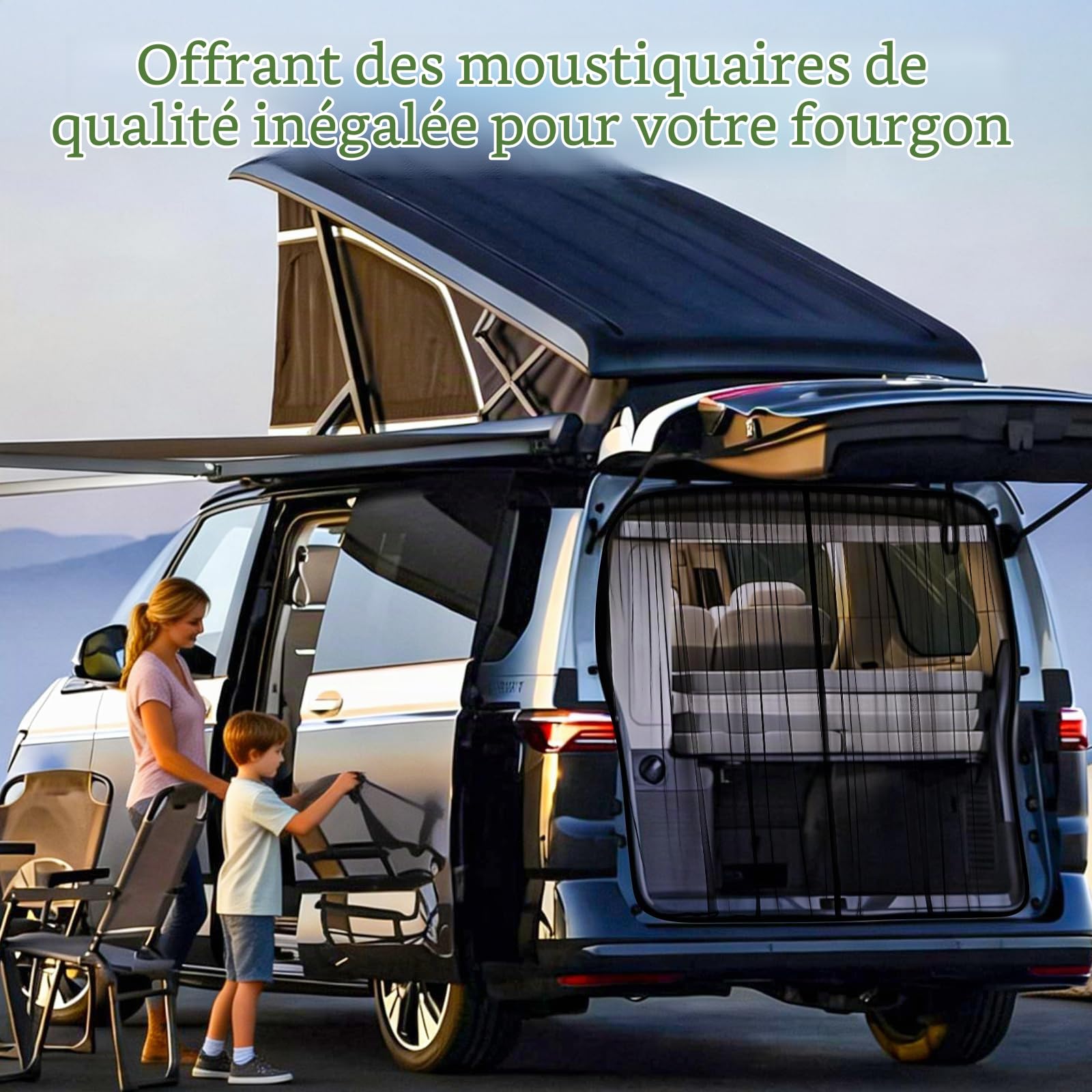YGYQZ Moustiquaire magnétique, universelle, fermeture centrale magnétique, pour camping-car, porte latérale/arrière, camping, 200 x 170 cm