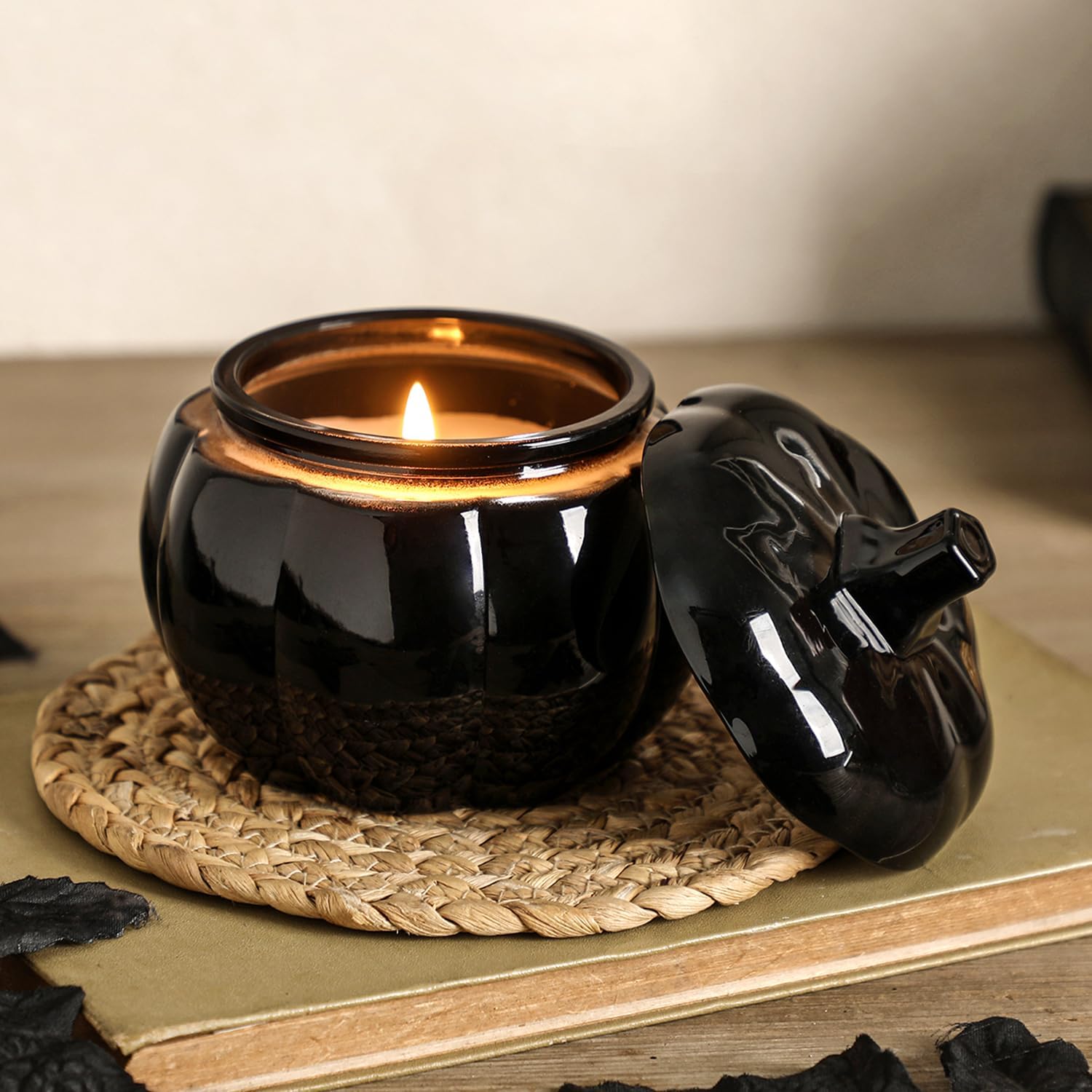 Halloween Pumpkin Shaped Candle Fall Vanilla Pumpkin Spice Candle 12oz