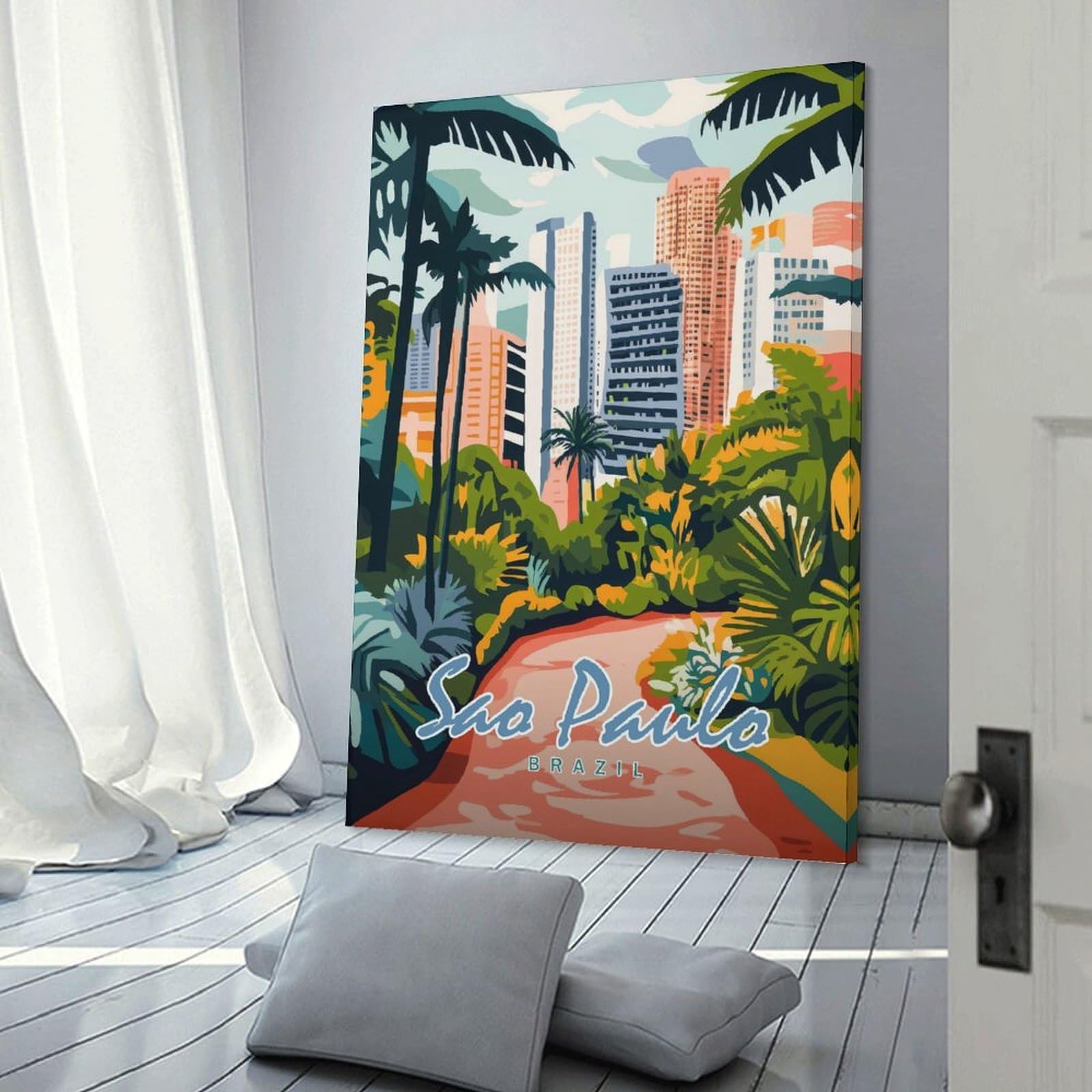 Junmoney Sao Paulo Cityscape(2) Wall Art Print 24x36inch(60x90cm), for Living Room, Bedroom Or Home Office, Thoughtful Wall Decor for Art Lovers