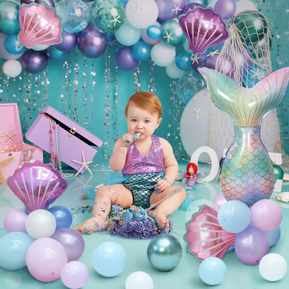 Grande Coda Di Sirena Ondulata Di 11.2 X 8 X 2 Cm. Mare. Stampo