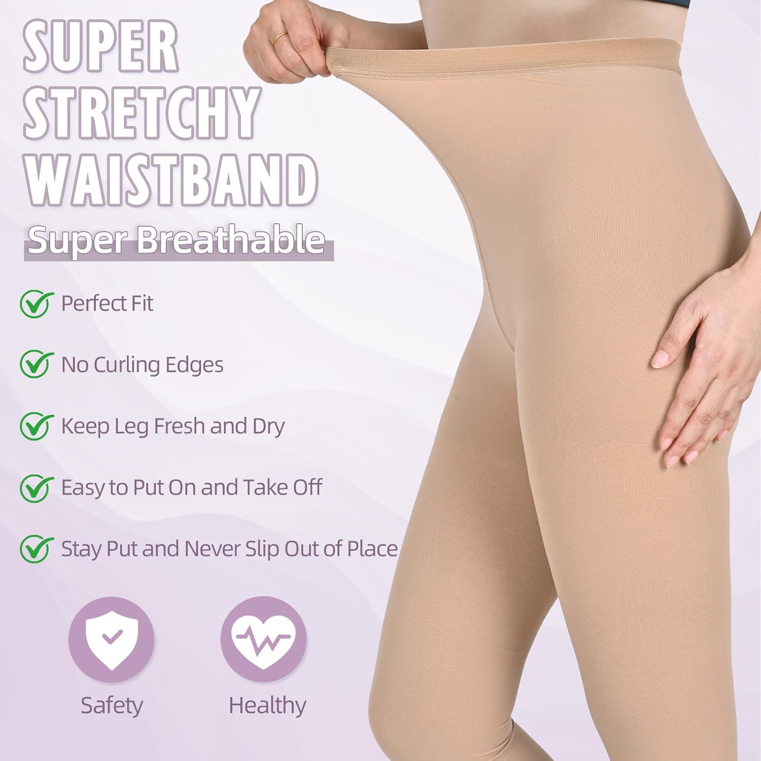 Compression Pantyhose for Women & Men, Footless 20-30mmHg Medical Graduated Compression Leggings, Waist High Support Tights, Opaque Stockings for Varicose Veins Edema Post Surgery - Image 4