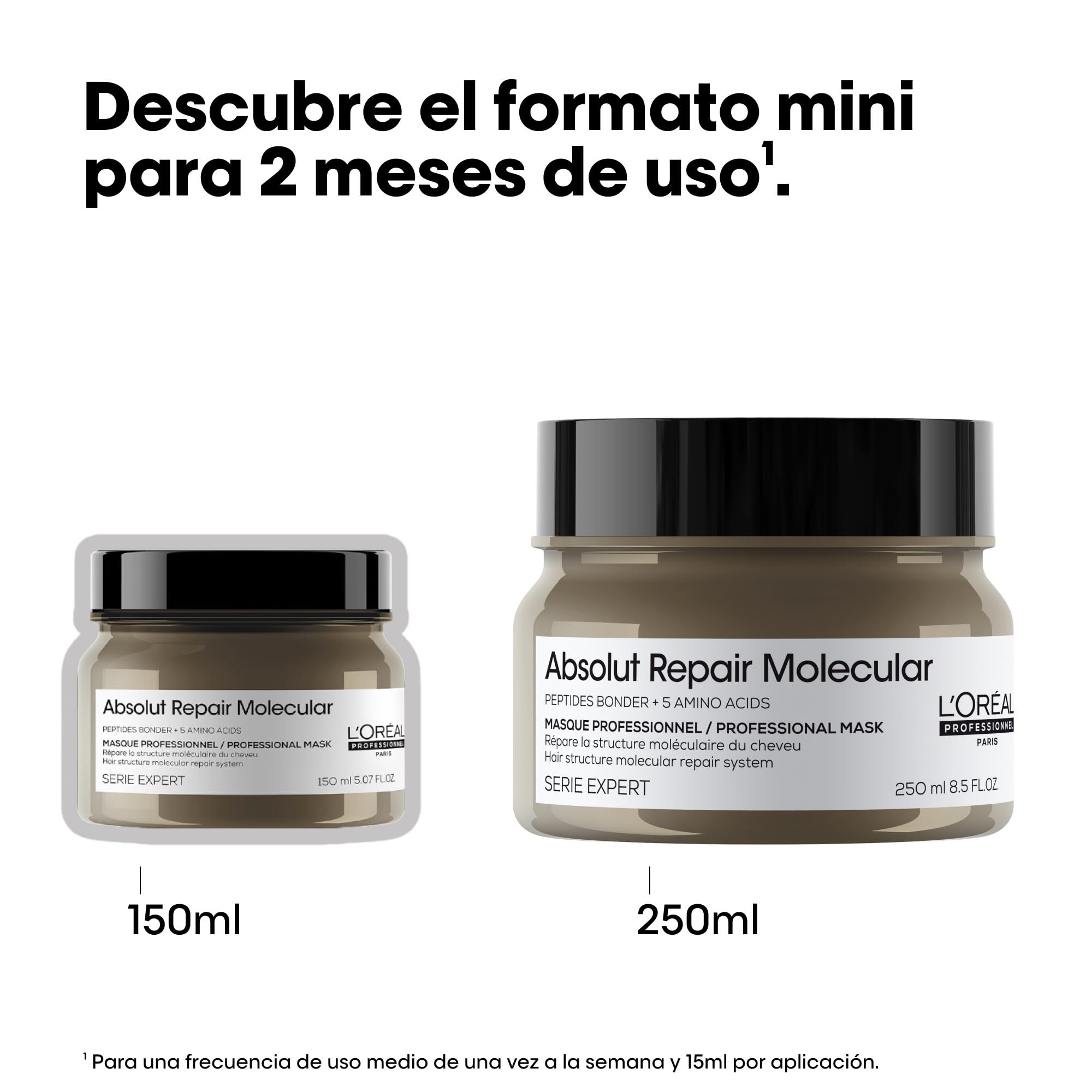 L'Oréal Professionnel Maska do włosów uszkodzonych strukturalnie, głęboka, molekularna naprawa dla większej elastyczności, z wiązaniami peptydowymi i 5 aminokwasami, seria Expert, maska molekularna