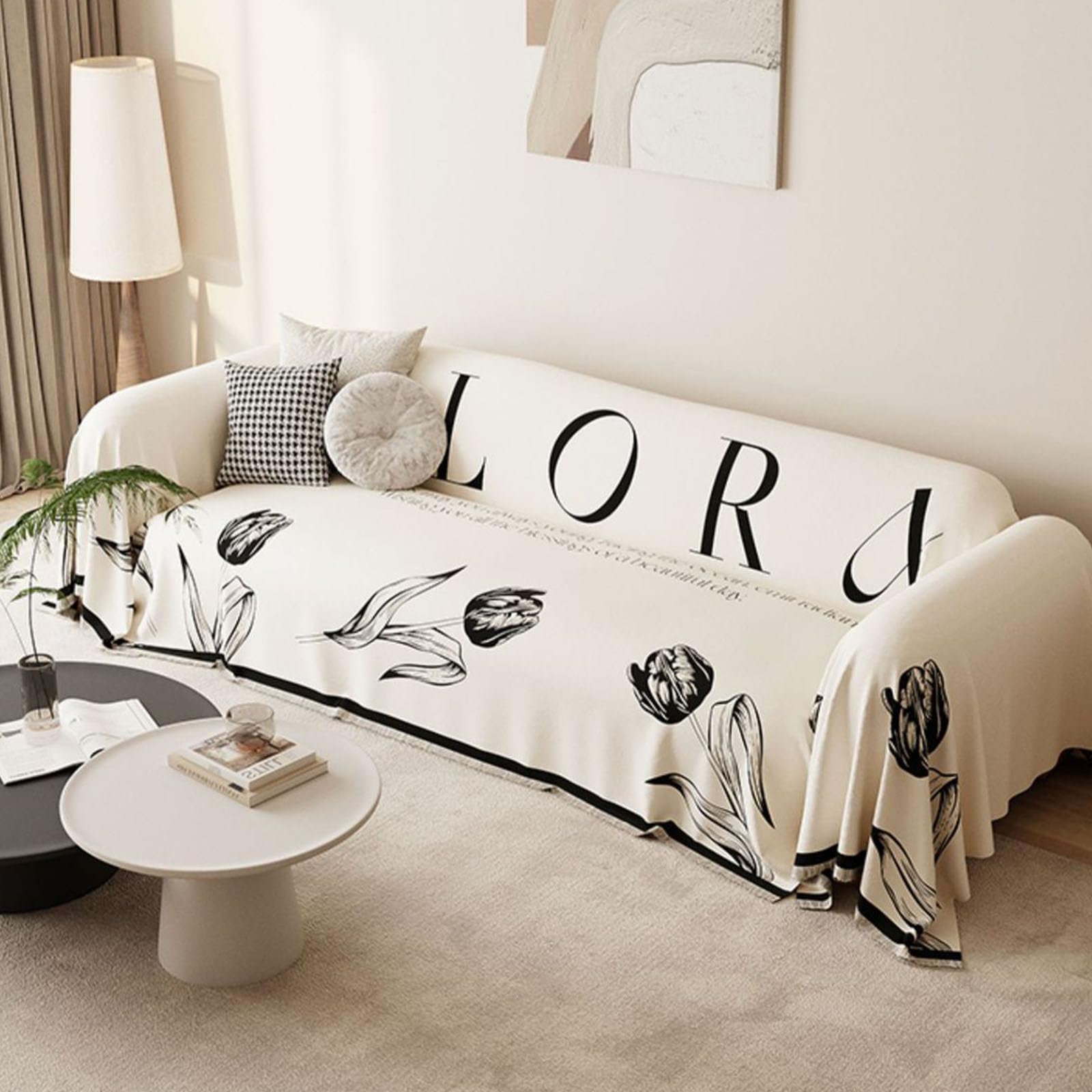 Housse de canapé douce et chaude en chenille premium 180x180cm jeté de luxe