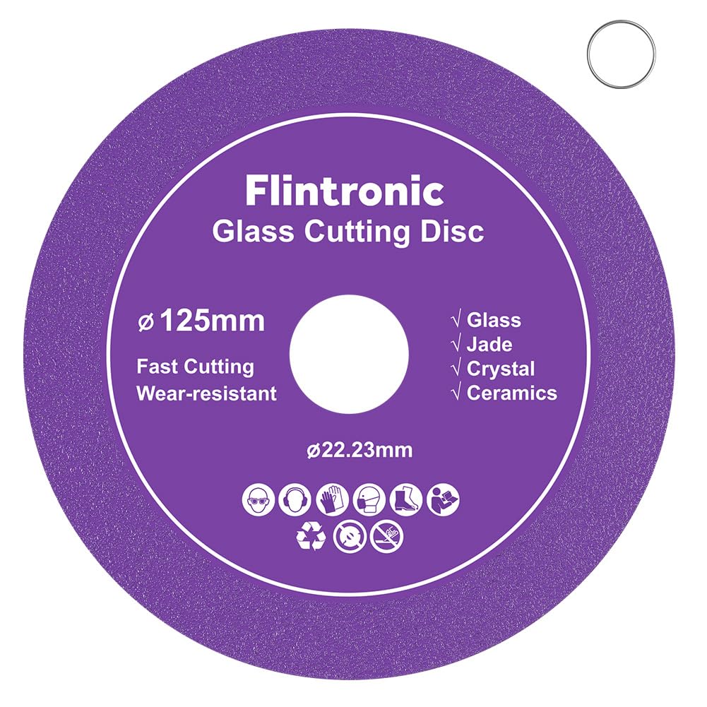 Flintronic Glass Cutting Disc, 1PC 125mm Diamond Saw Cutting Blade Angle Grinder Glass Tile cutting And Polishing