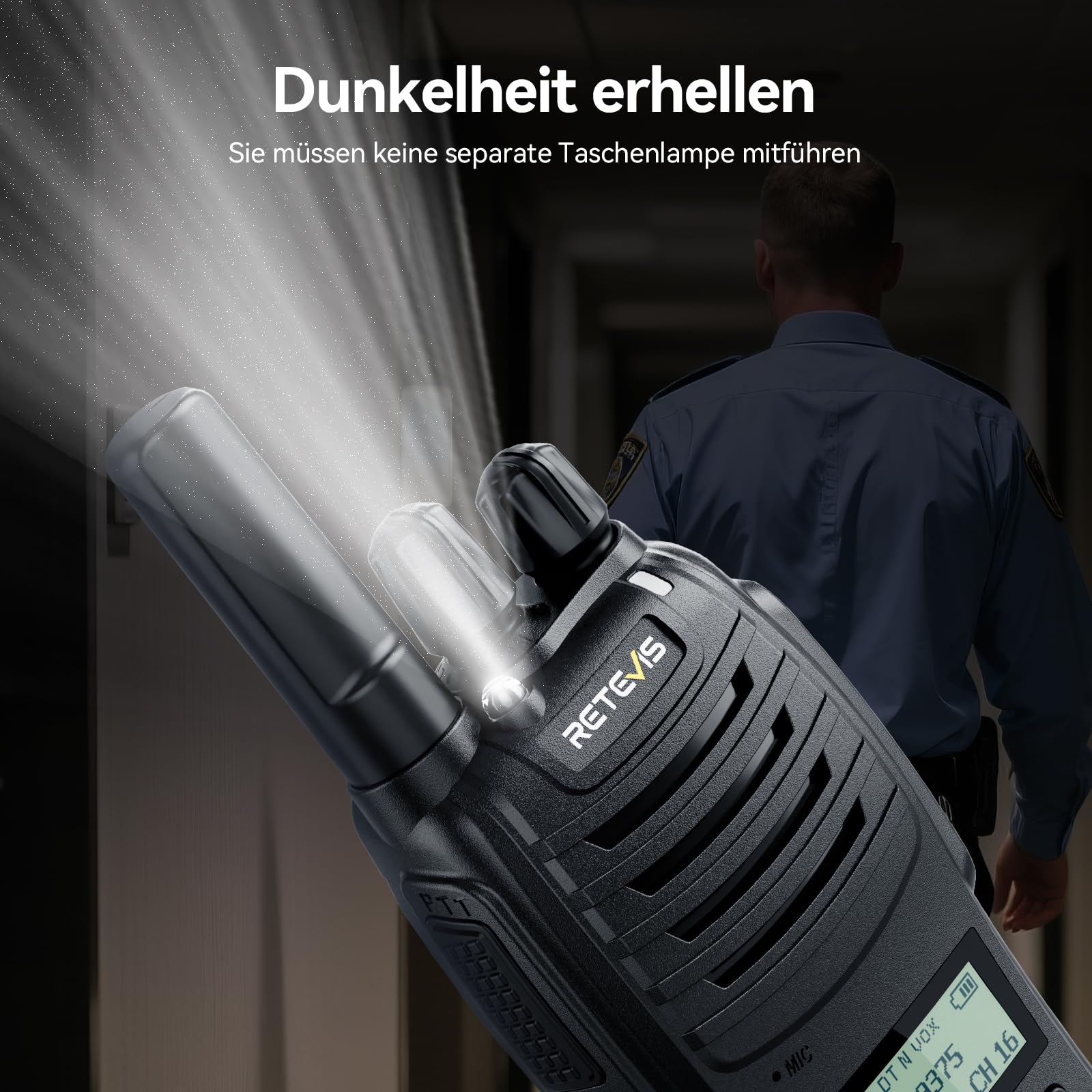 Retevis H777D Funkgeräte Professional, Walkie Talkie mit 10-Wege-Ladegerät, PMR Funkgerät LCD-Display, 1200 mAh Akku, Typ-C-Ladung, Funkgeräte Set mit Headset für Sicherheit, Hotel (10er-Pack)