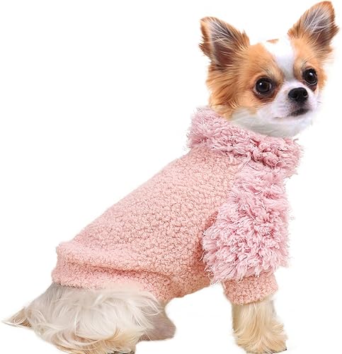 Suéter de forro polar para perro, ropa de otoño para perro, lindos suéteres de invierno de chihuahua, suéter para cachorro para taza de té Yorkie,