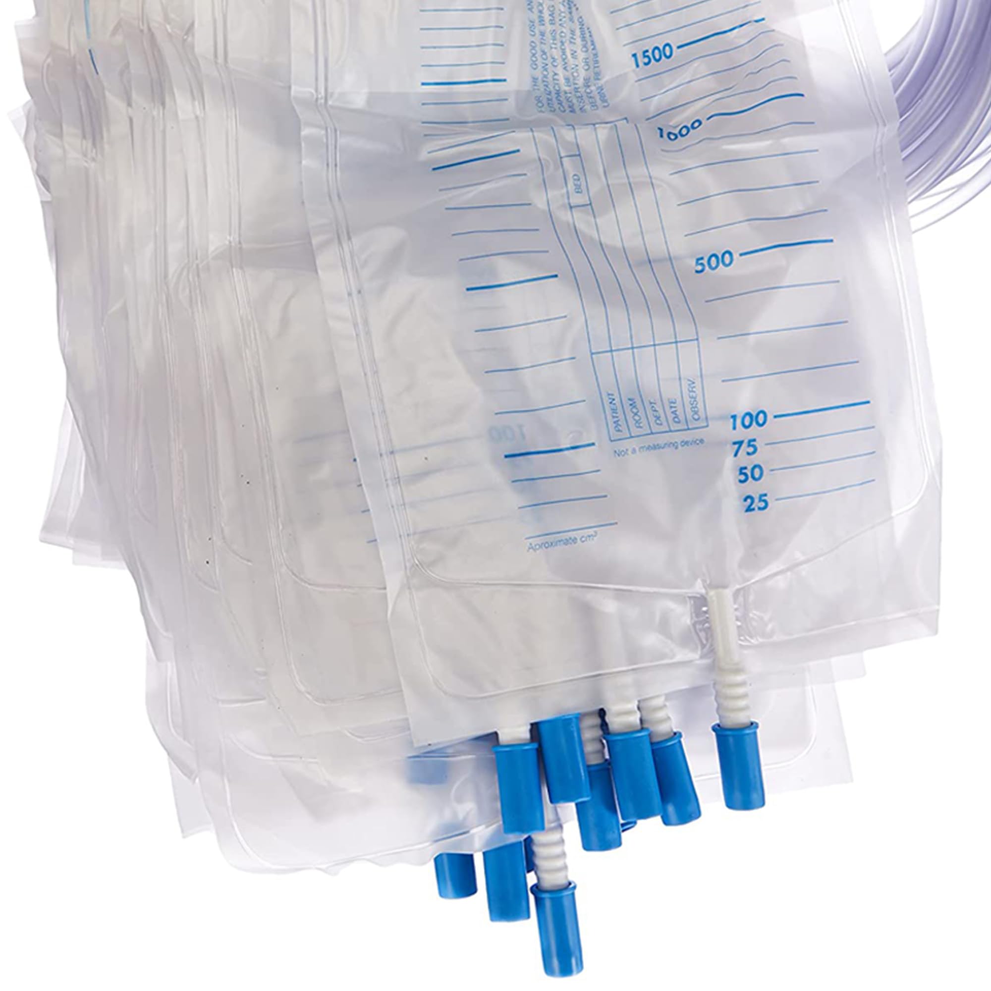 GIMA, Bolsa de orina 2000 cc con etiqueta para el reembolso por el sistema sanitario italiano, tubo 130 cm, válvula de retención, paquete de 30 bolsas, 28693