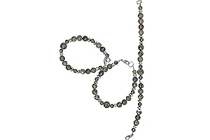 Petoskey Stone and Epidote Beaded Bracelet