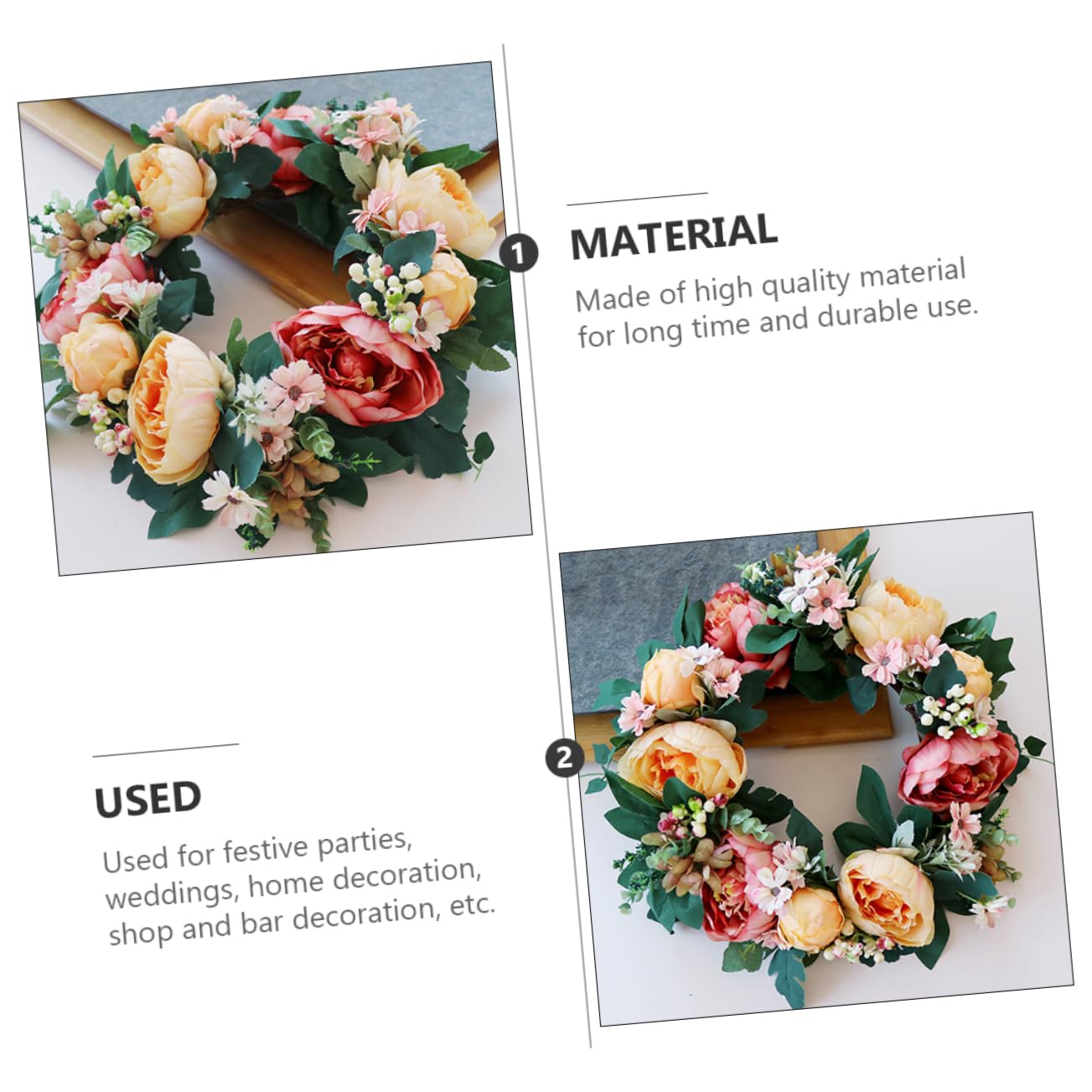 Guirlande Simulée Pivoine Décorative pour Mariage et Bar