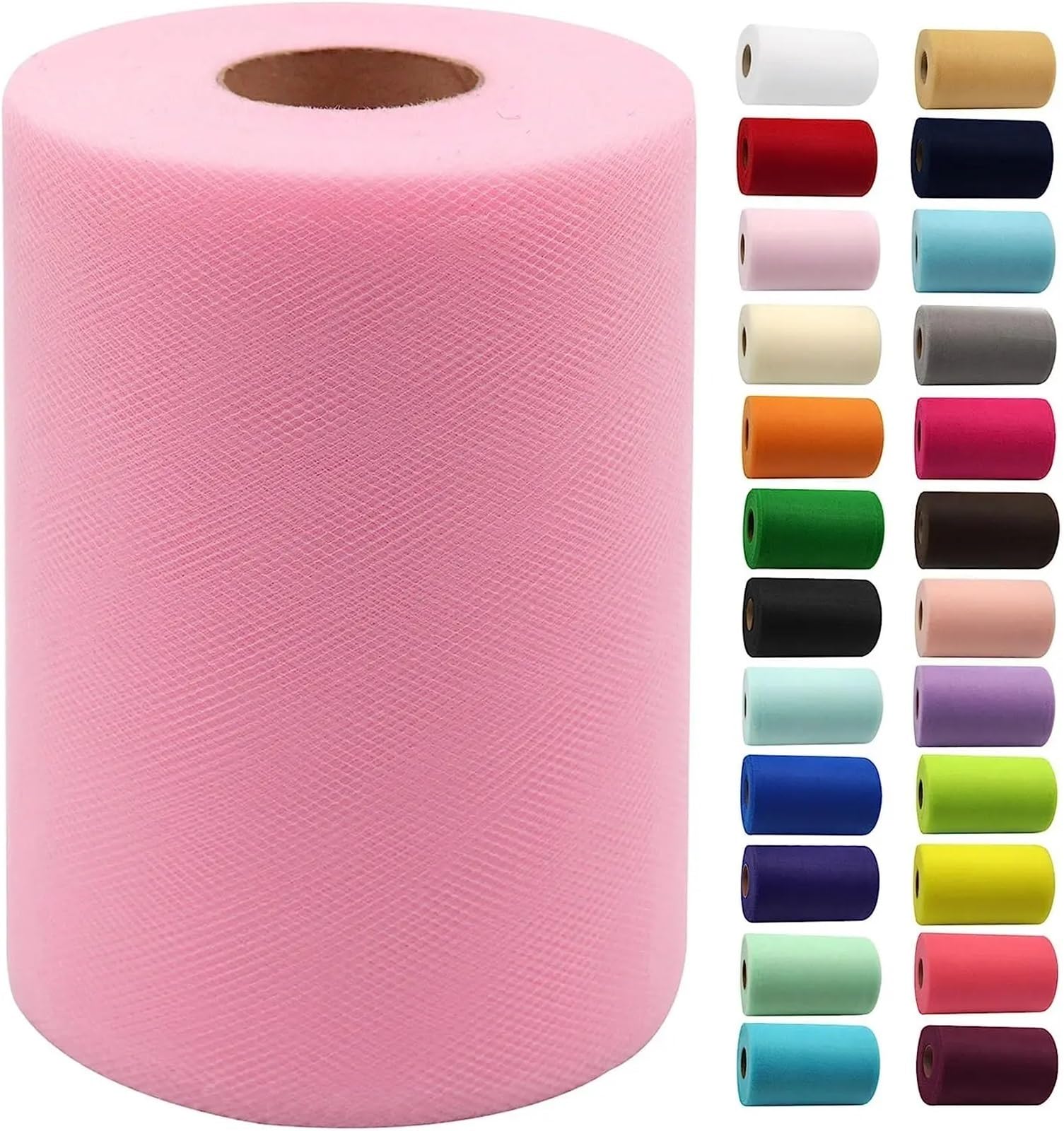 Tulle Fabric Roll White Tulle Fabric 15cm by 200 YD Spool Ribbon for DIY Wedding Decorations Craft Supplies(Color05)