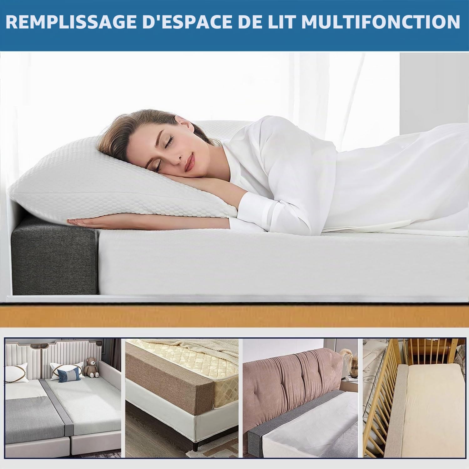 Remplissage de Matelas de Lit 90/100/120/130/140/150/160/180/200cm Remplissage D'écart Mural Amovible Rallonge de Matelas pour Combler l'espace Entre La TêTe de Lit ou Le Mur(Color 11,140x10x25cm/55x4