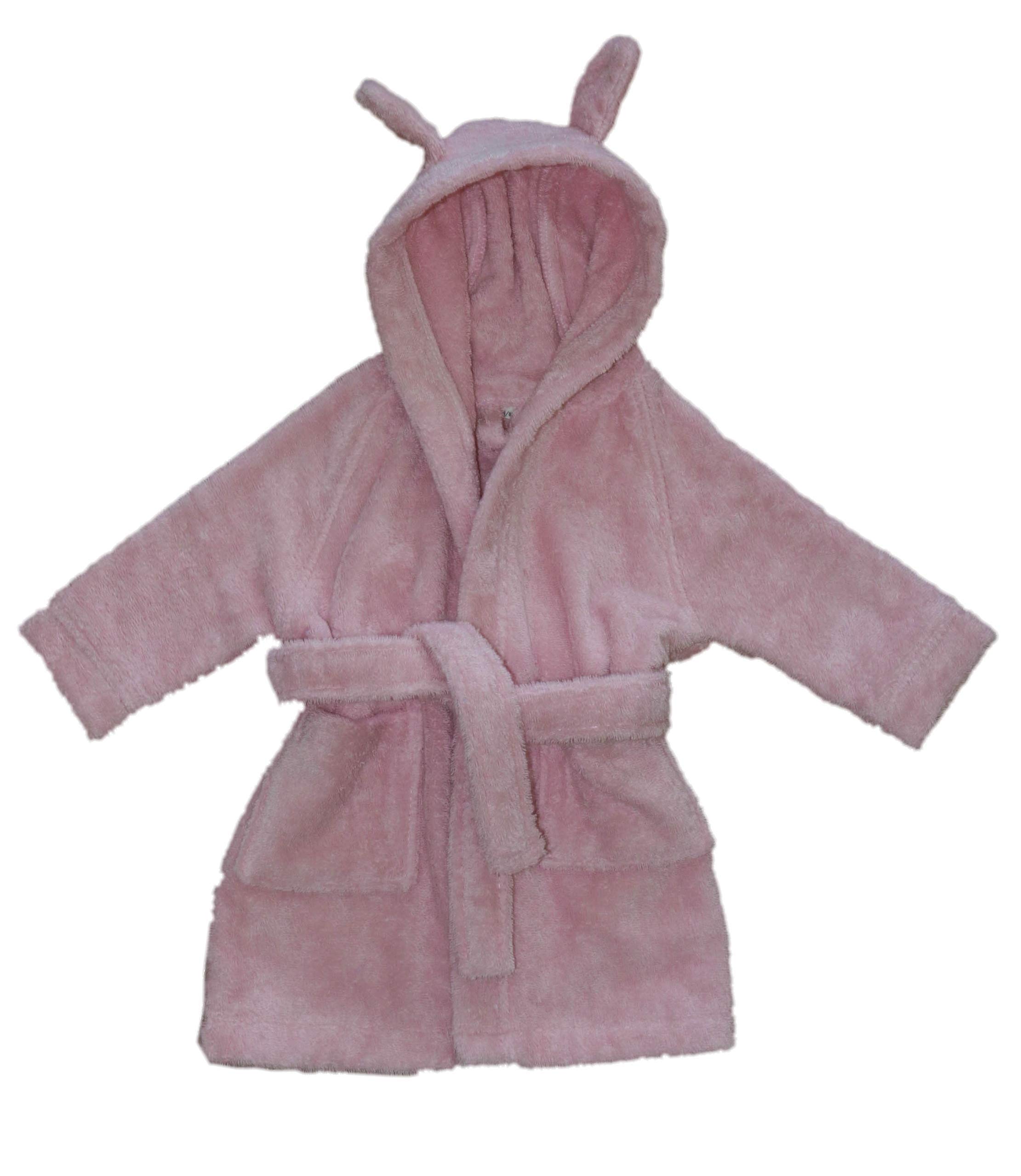 Leela Cotton Albornoz infantil de algodón orgánico con capucha de rizo (86/92, rosa)
