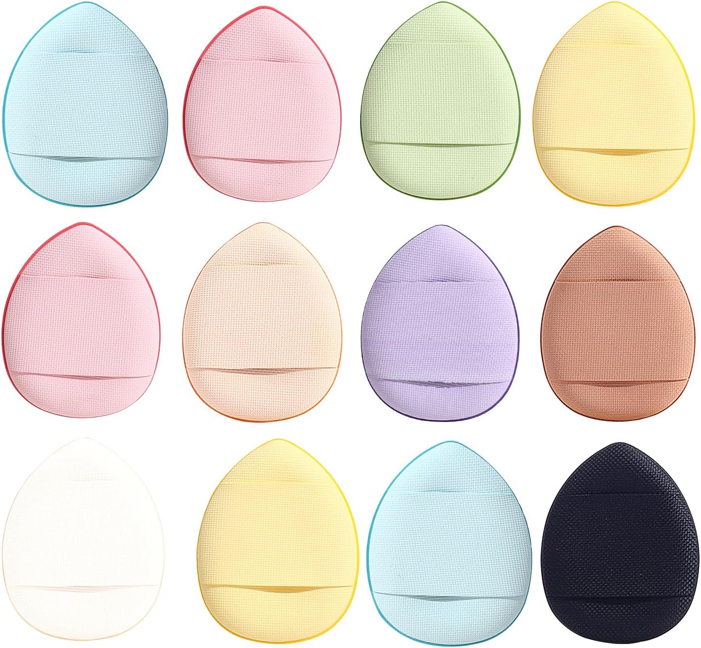 Finger Puff, 12 Pcs Mini Heart Makeup Puff, Beauty Blender Sponges Suitable for Foundation, Concealer, Eye Shadow, Beauty Makeup Tools - Waterdrop