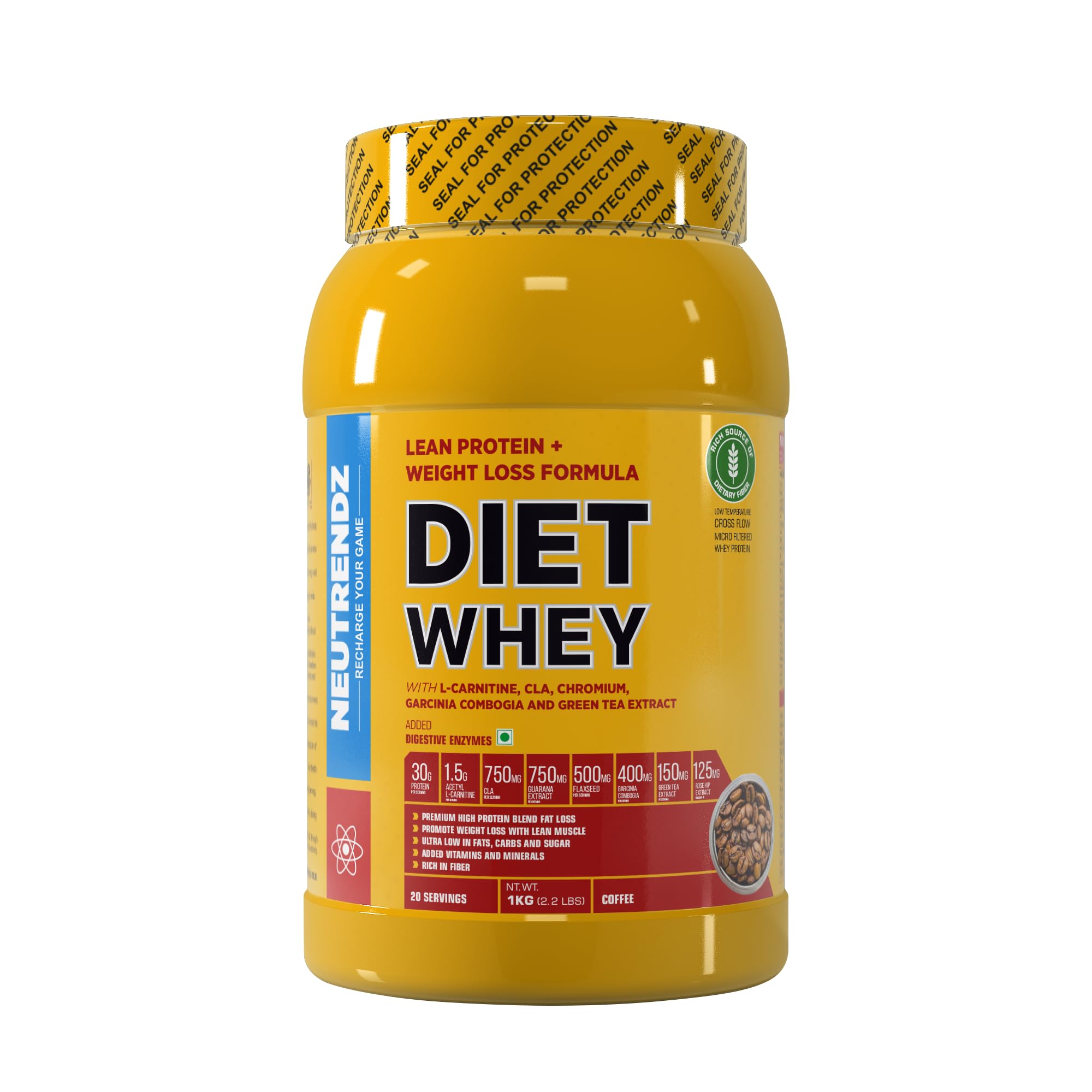 Diet Whey Protein Powder | 30g Whey Isolate & Concentrate | Zero Sugar | CLA, Garcinia, L-Carnitine, Green Tea | Supports Fat Loss, Metabolism & Energy | Coffee Flavor - 1 Kg-image-31
