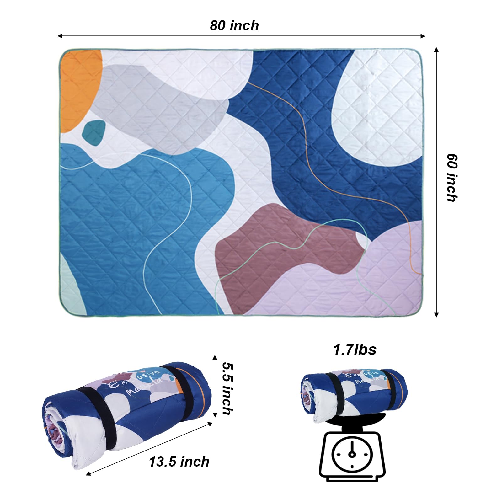 Amazon.com : Exclusivo Mezcla Waterproof Picnic Blankets 60x80