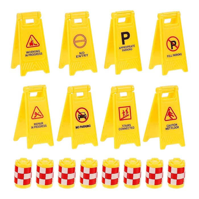Buy Traffic Sign Toys Safety Education 16pcs Miniature Street Signs Playset Mini Road Signs