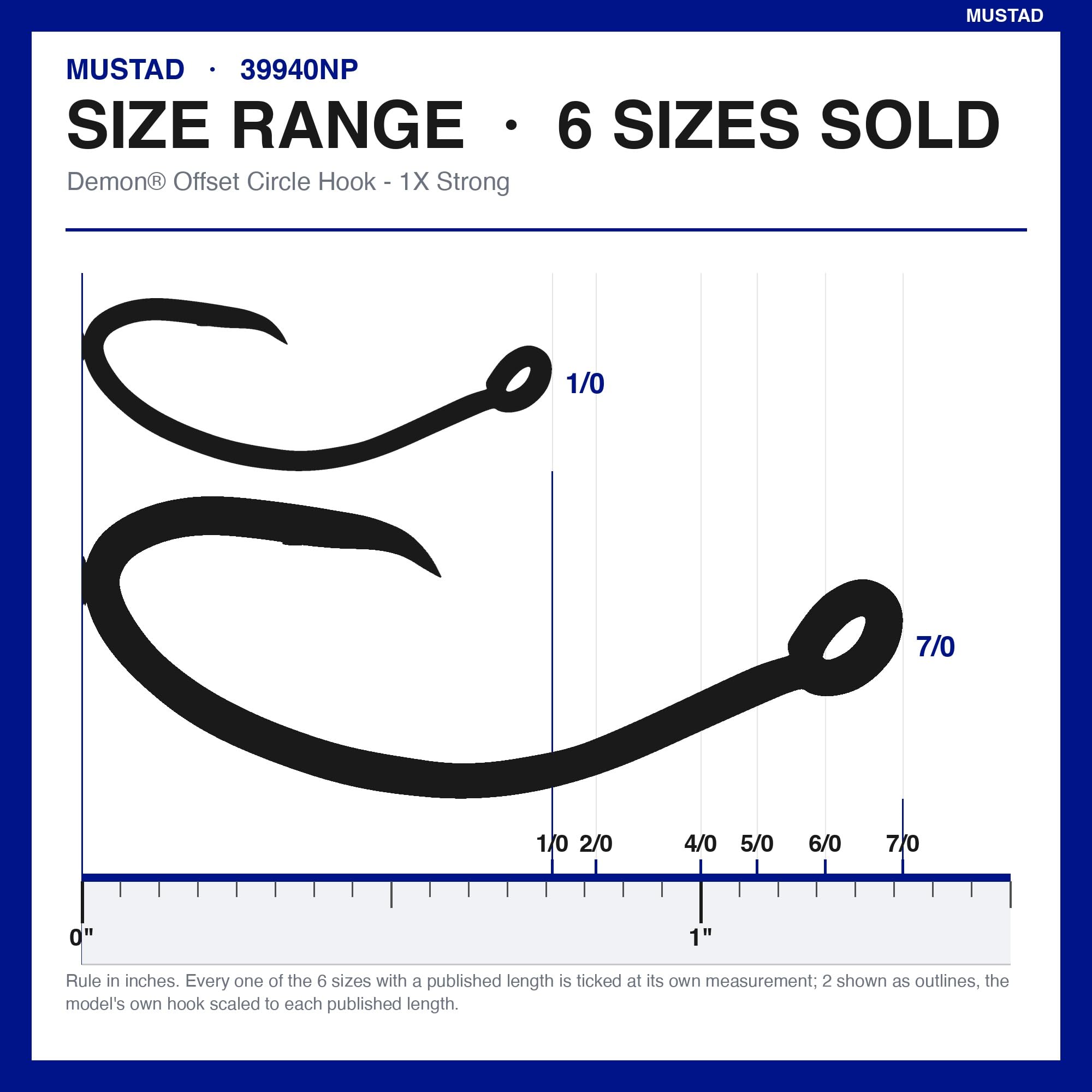 Mustad Ultrapoint Demon perfekt versetzt Circle 1 Extra Starke Haken mit kirbed Point (10 Stück)
