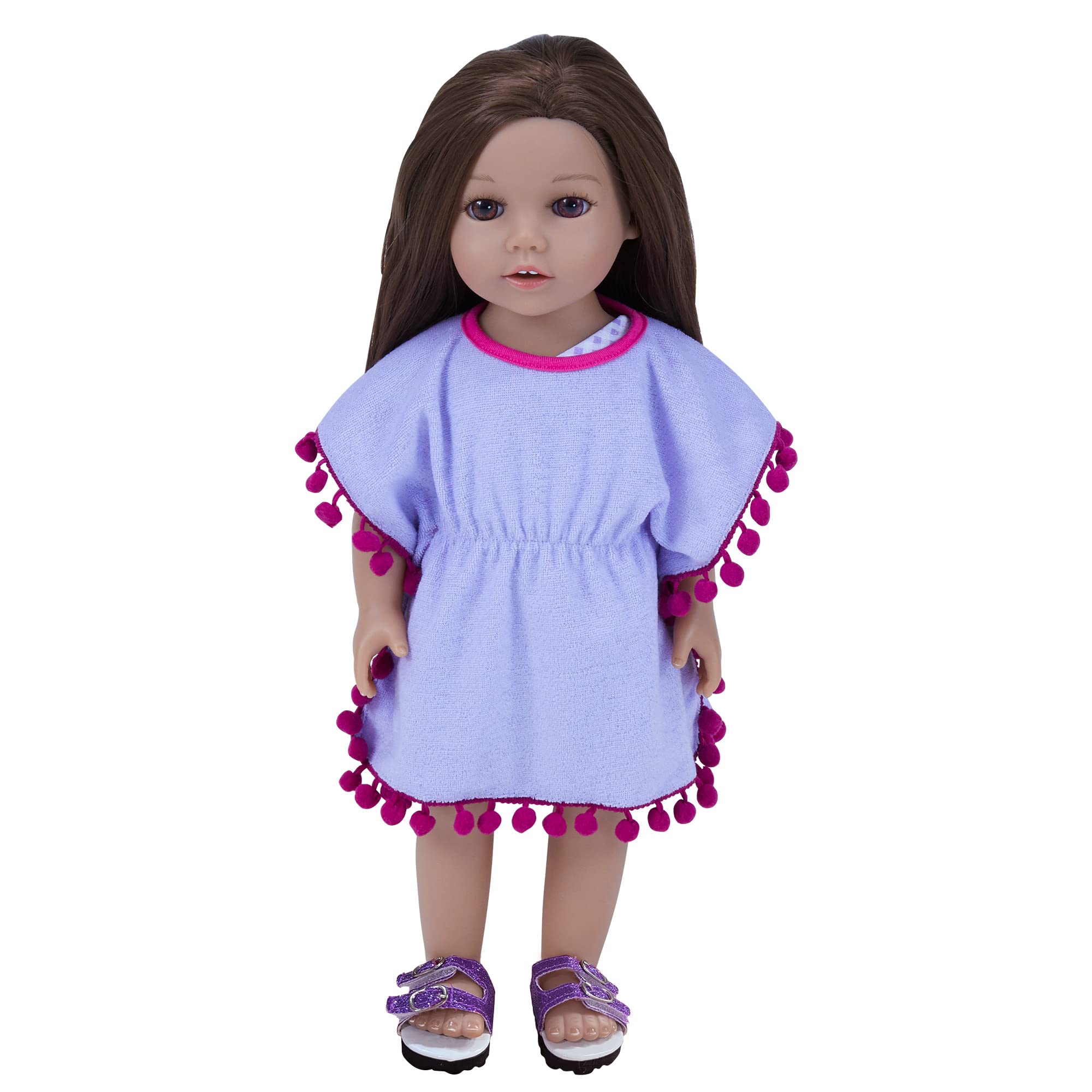 Sophia's Cut-Out Bathing Suit, Cover Up and Sandals, Pink/Purple