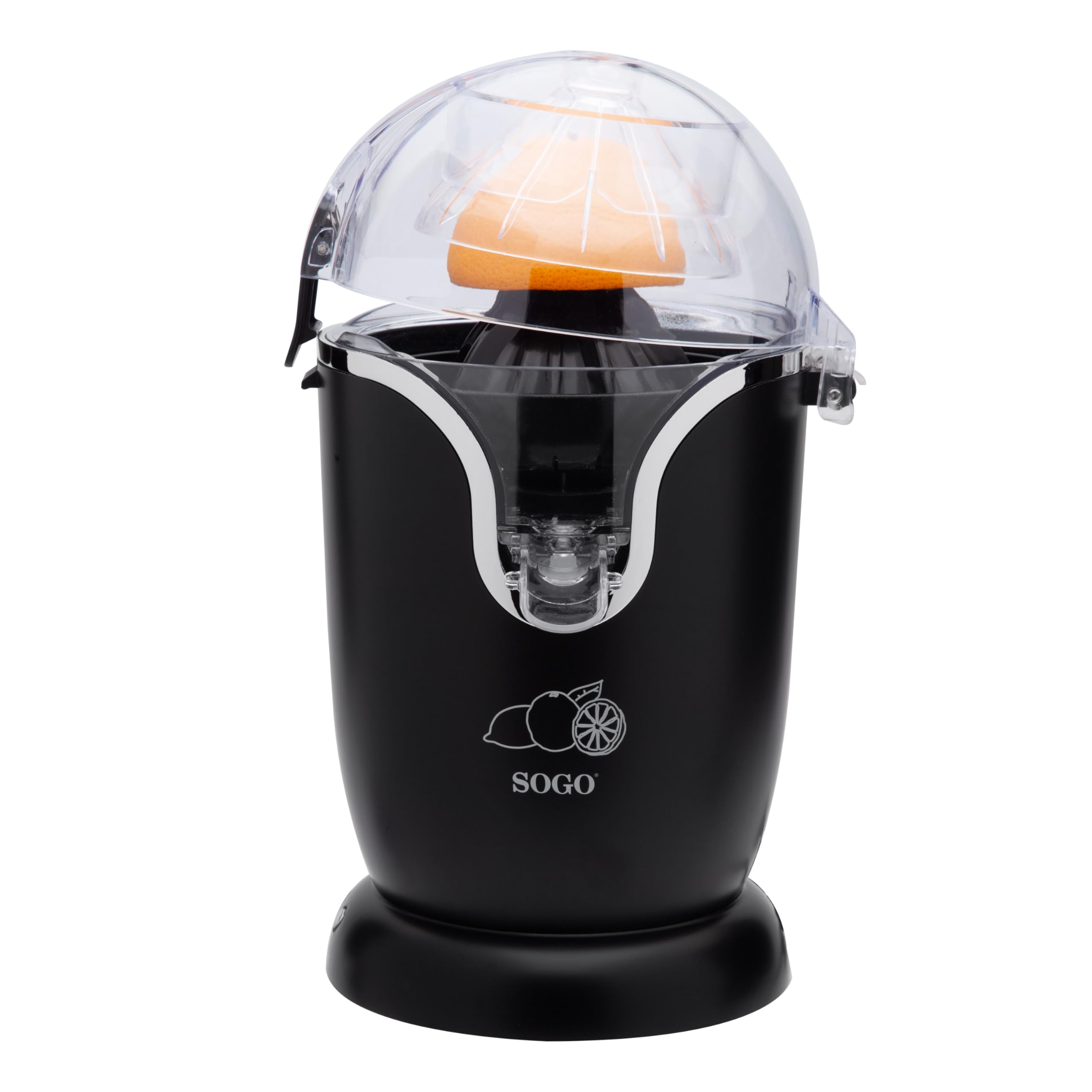 SOGO Exprimidor de Zumo Eléctrico Automático 0.6L Bajo Consumo para Cítricos - Boquilla Antigoteo - Fácil de Limpiar - Exprimidor Compacto y Potente