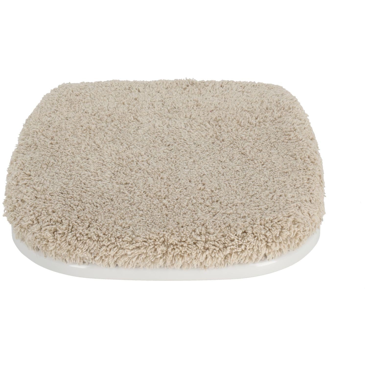 Casatessile Funda de Asiento de Inodoro de Terciopelo 50X50 cm. Tamaño Grande Tapa de Eje Suave, Tapa de Asiento de Agua, Tapa de Agua Universal - Ecru