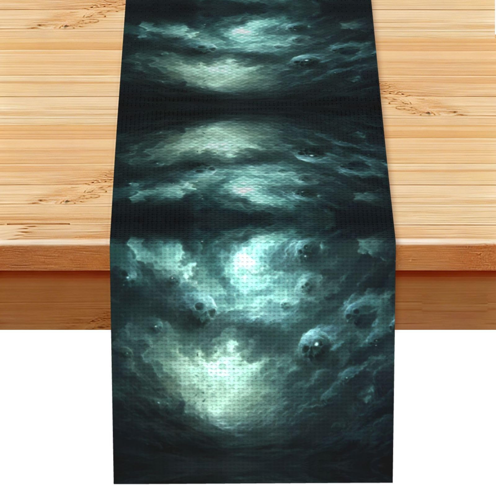 scary skull Linen Feel Table Runner Wedding Party Home Decoration