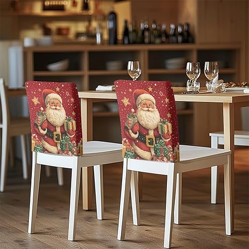 Miniatura 2 de Santa Claus forros para Sillas De Comedor Navideñas Funda para silla de comedor para sala de Navidad, cocina, fiesta, boda, hotel, hogar