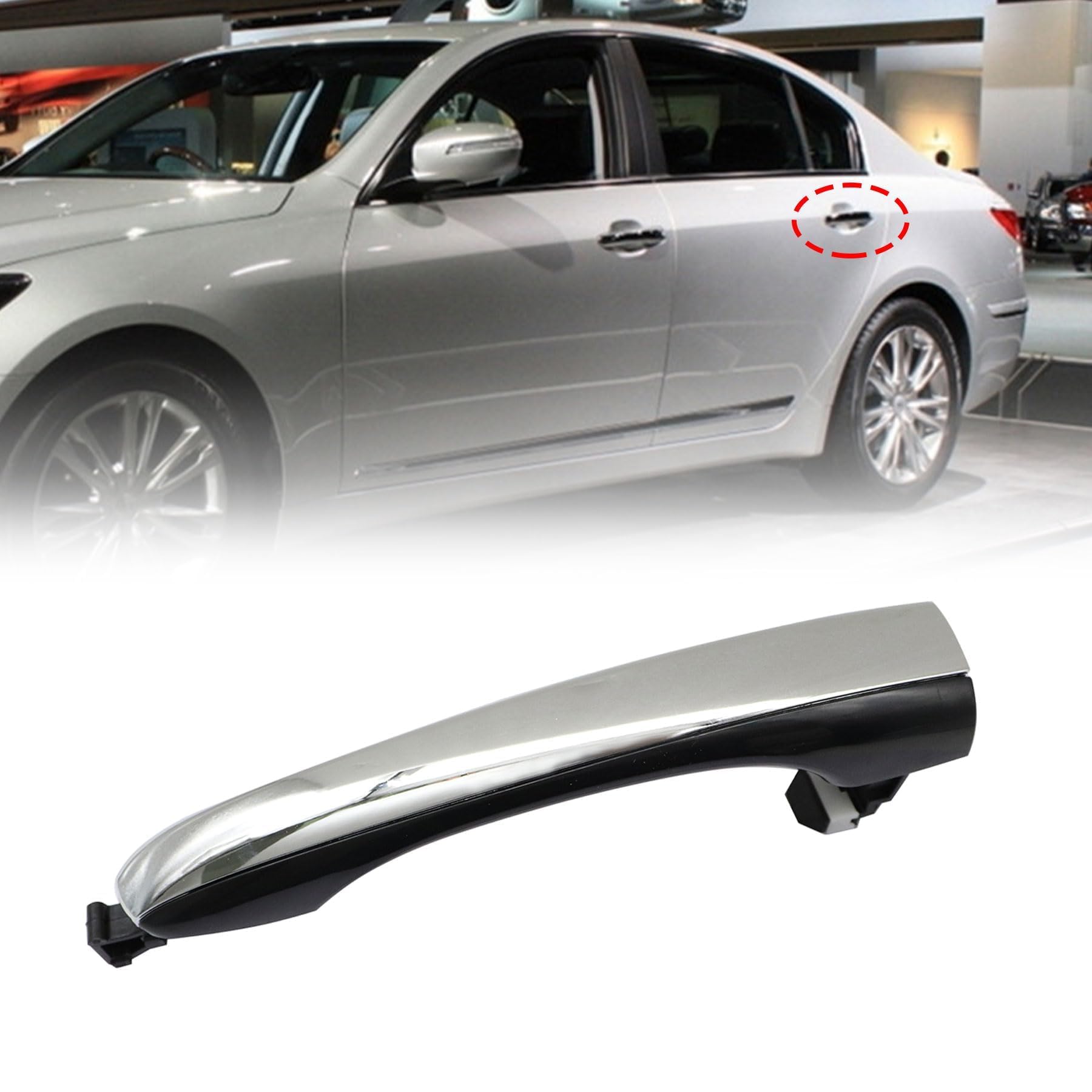 Amazon.com: XQSMWF Exterior Door Handle Chrome Rear Left Driver