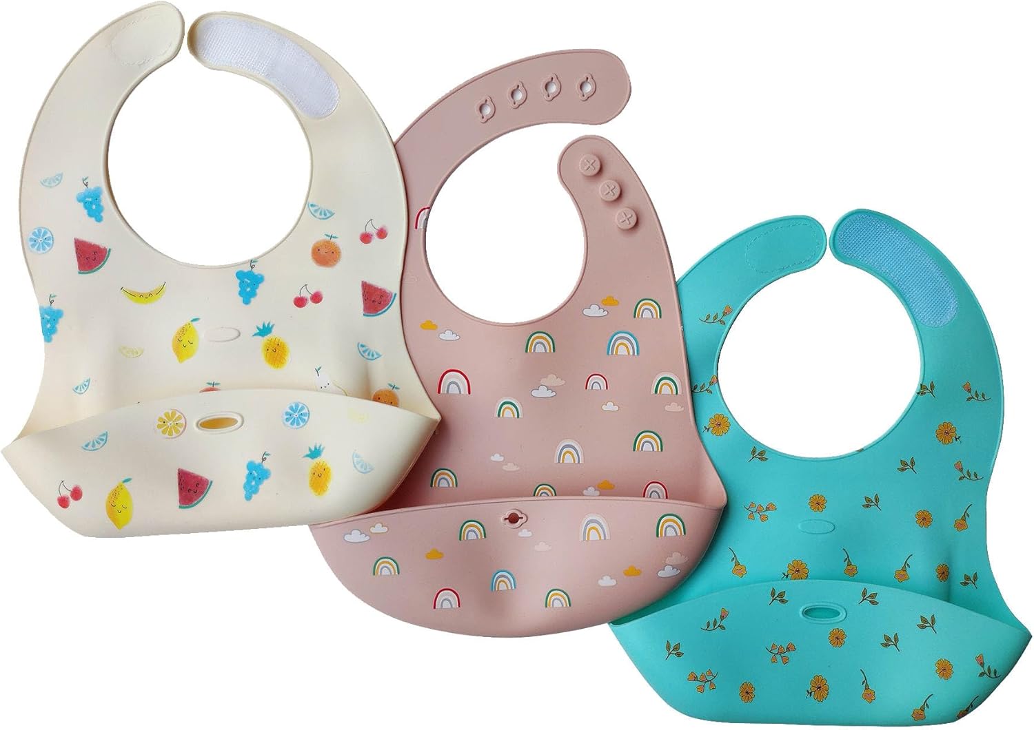 Martich Baby Bibs with Food Catching Pocket, Water