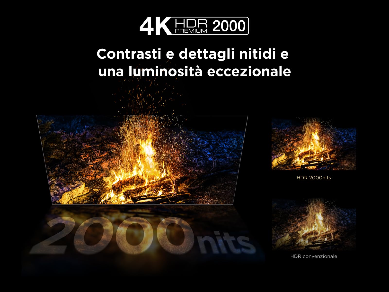 TCL 50Q7C – Smart TV QD‑Mini LED 4K HDR10+ da 50", 2.000nit | Dolby Vision IQ & Atmos, HVA Panel, 144Hz Motion Clarity Pro, Game Master, Apple AirPlay 2