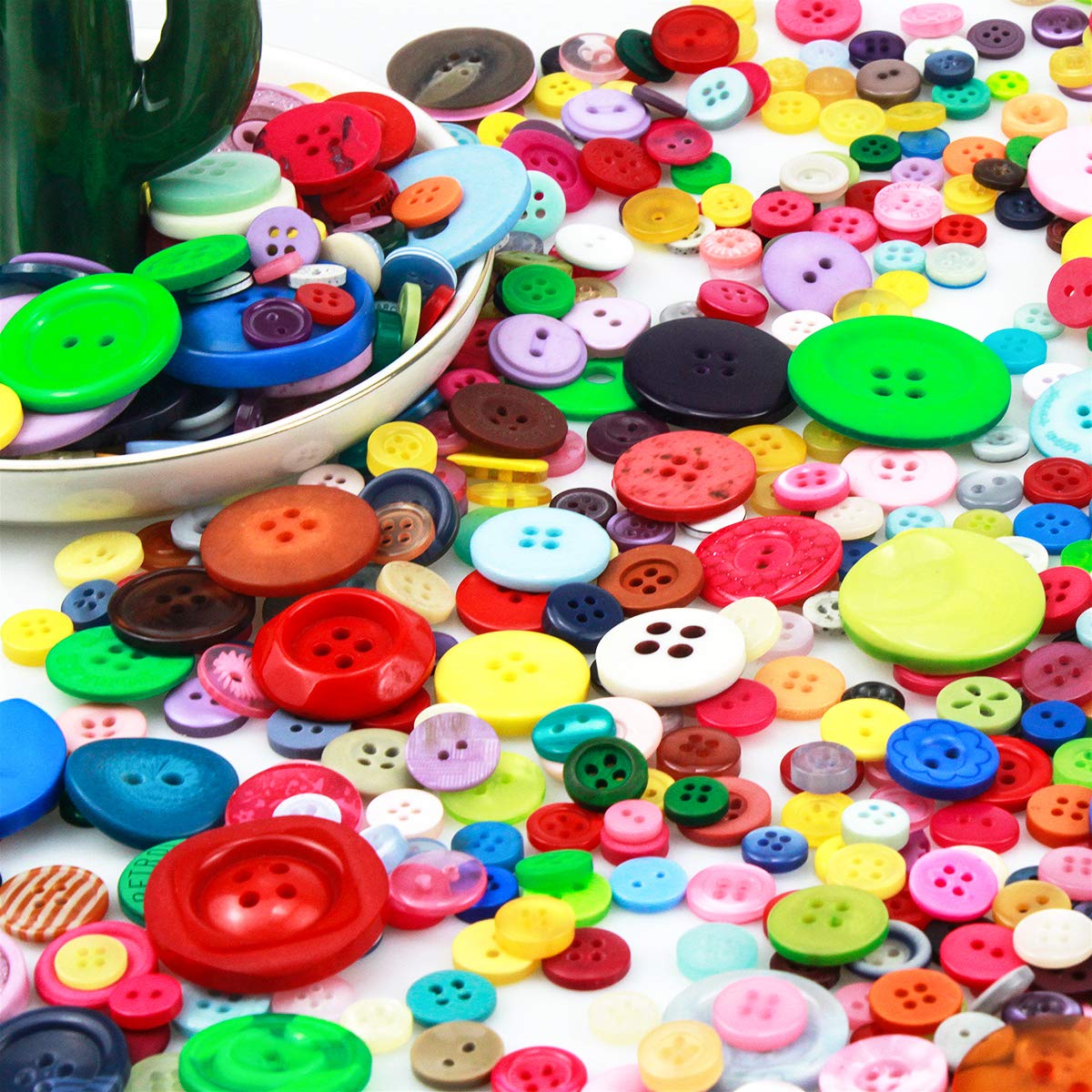 1000 Botones De Resina Redondos Para Manualidades, Tamaños Surtidos