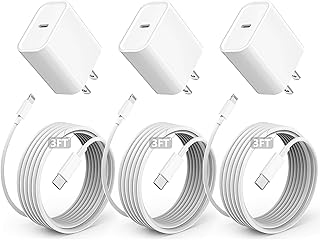 3FT For iPhone Charger Fast 20W Charger, Extra Long iPhone Charger Fast Charging, 3Pack 3Feet USB C to Lightning Cable Cord Adapter for iPhone 14 Pro Max/14 Plus/13 Mini/12/11/X/XR/SE/iPad/AirPods
