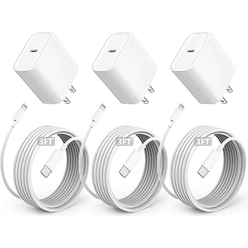 3FT For iPhone Charger Fast 20W Charger, Extra Long iPhone Charger Fast Charging, 3Pack 3Feet USB C to Lightning Cable Cord Adapter for iPhone 14 Pro Max/14 Plus/13 Mini/12/11/X/XR/SE/iPad/AirPods