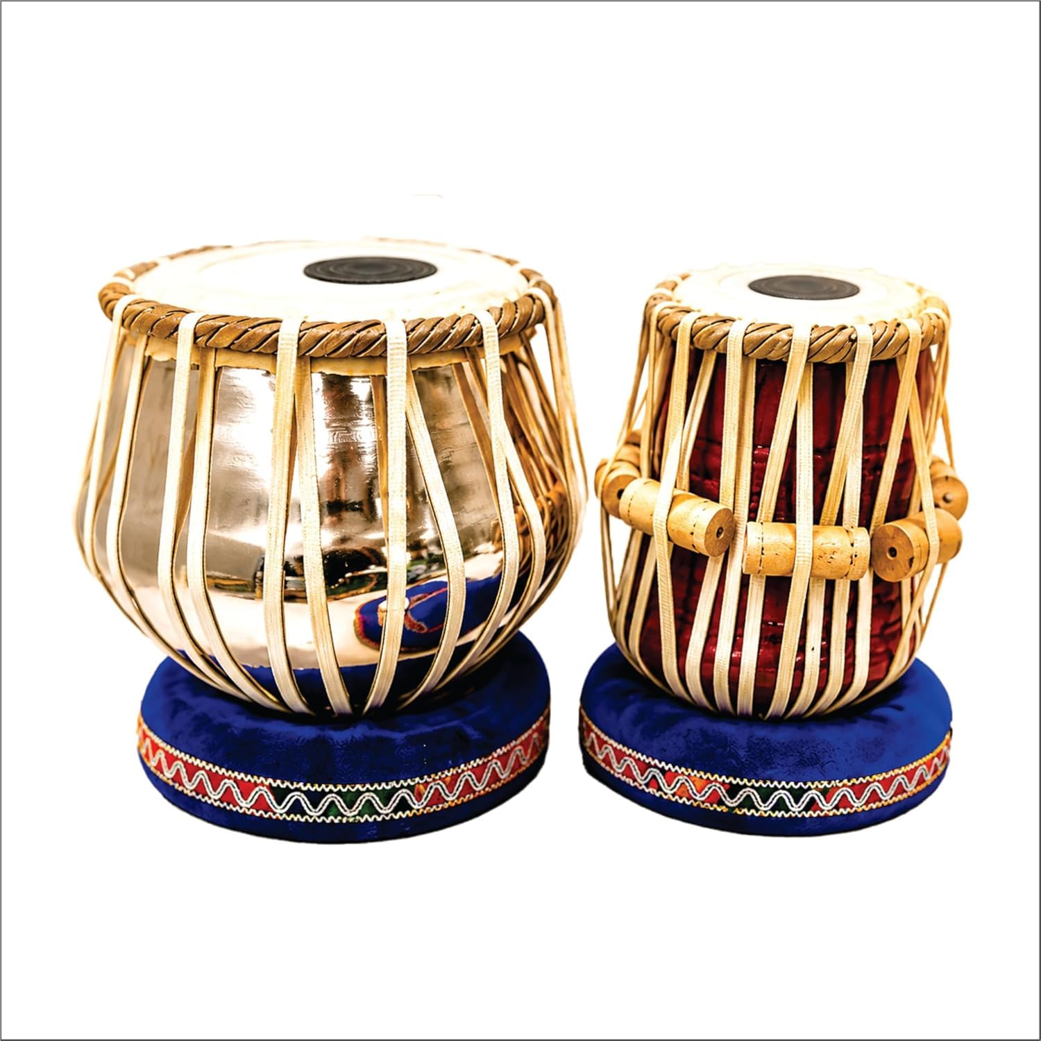 Steel Tabla Set, Basic Tabla Drums Set, Steel Bayan, Dayan mit Hammer, Kissen und Bezug - Perfekte Tablas für Schüler und Anfänger und Profis, Indisches Musikinstrument Tabla Set