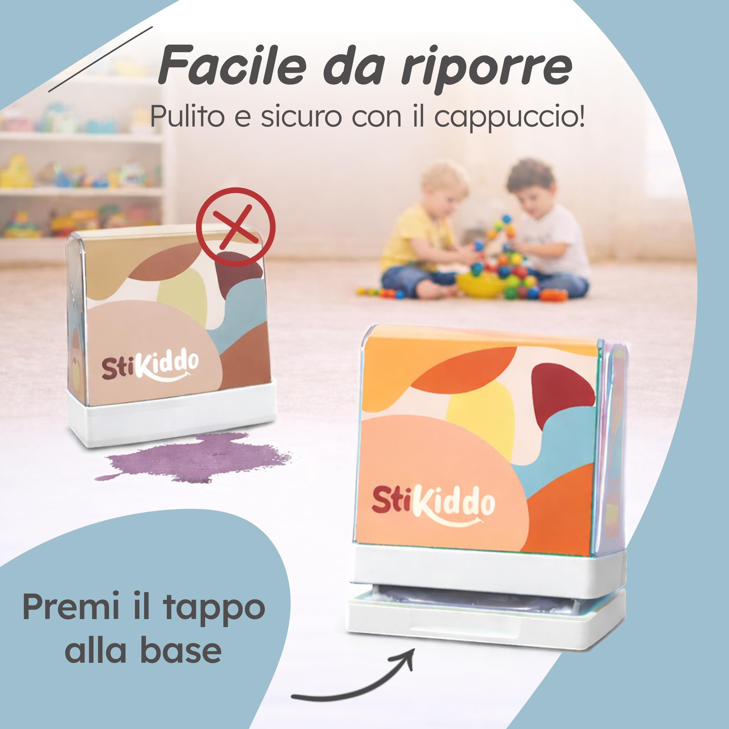 Timbro Personalizzato Per Bambini - Per Abbigliamento, Oggetti e Carta, Timbro Vestiti Bambini Asilo, Personalizzabile e Lavabile in Lavatrice