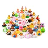 30 Pack Rubber Duck for Jeeps Ducking - 2.3 Inch Bulk Floater Duck for Kids - Baby Bath Toy Assortment - Party Favors, Birthdays, Bath Time, and More (30 Varieties)