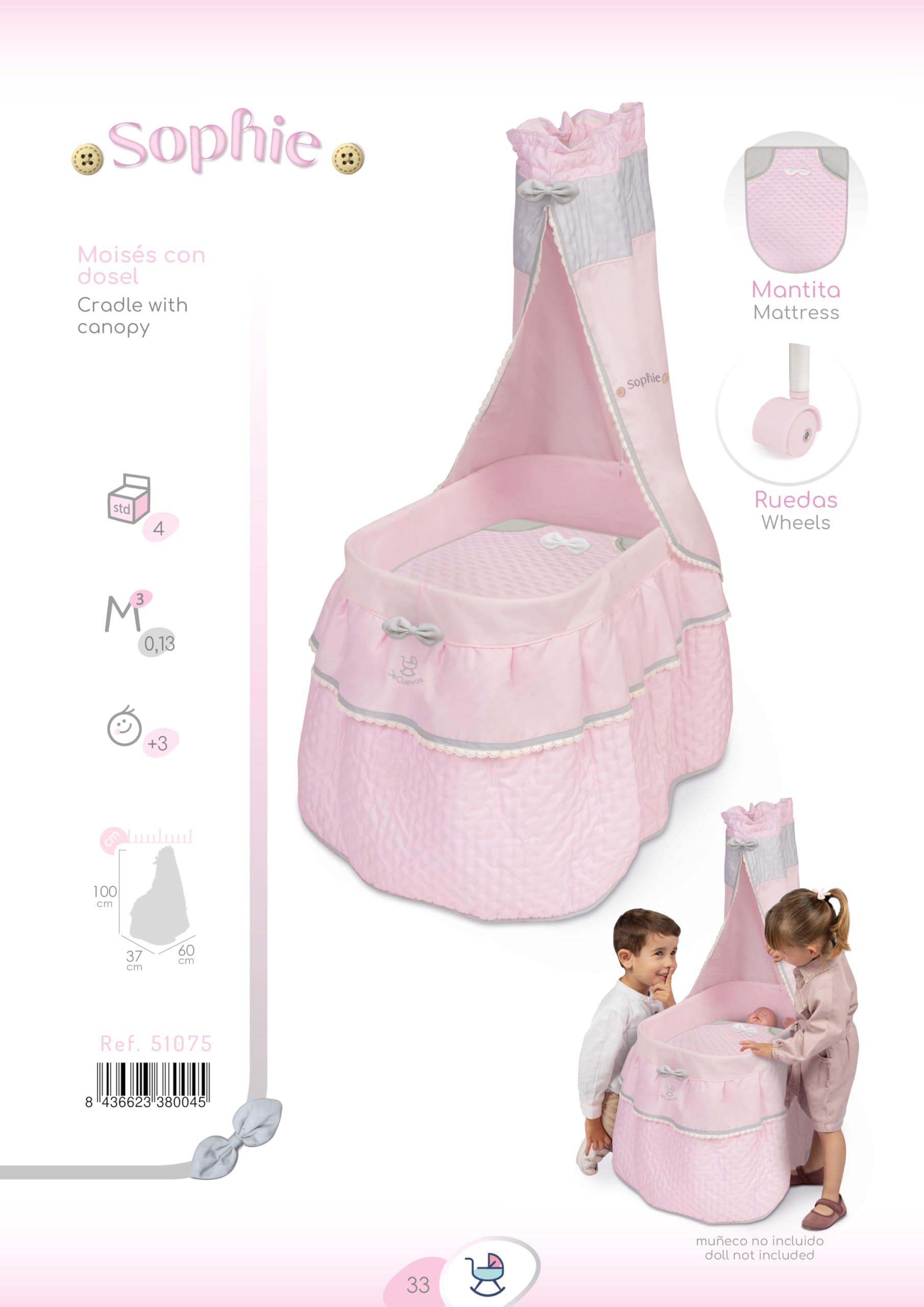 Moises de Muñecas Sophie con Dosel DeCuevas 51075