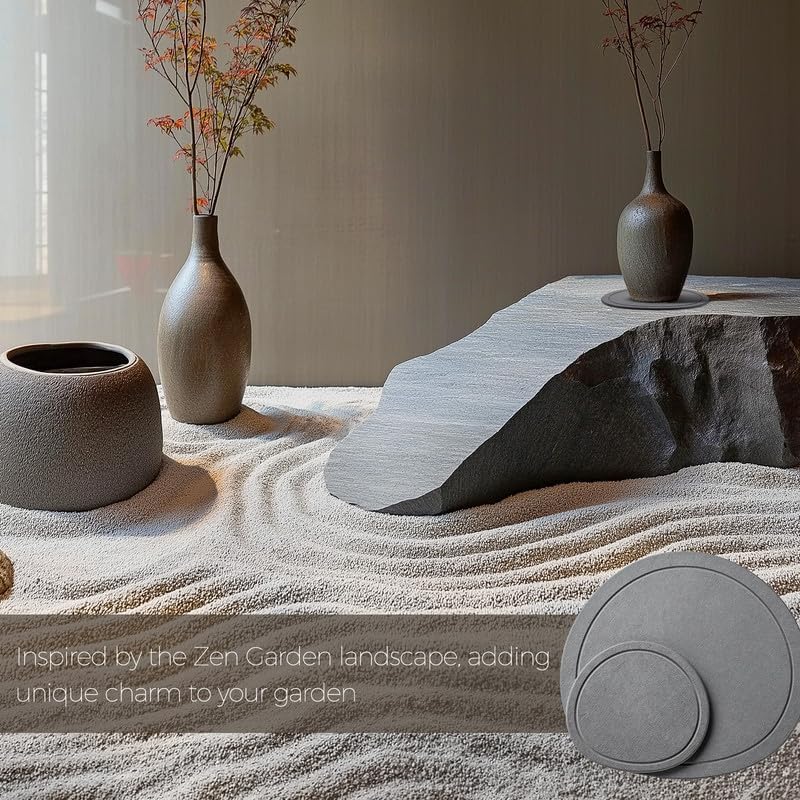 HOME EDIT Plant Saucer - Quick Dry Diatomaceous Earth Plant Saucers for Indoors Plant Water Catcher Tray, 2 Pack Water Absorbing Stone Plant Trays for Pots - 7&12 Inch Plant Saucer, Dark Grey