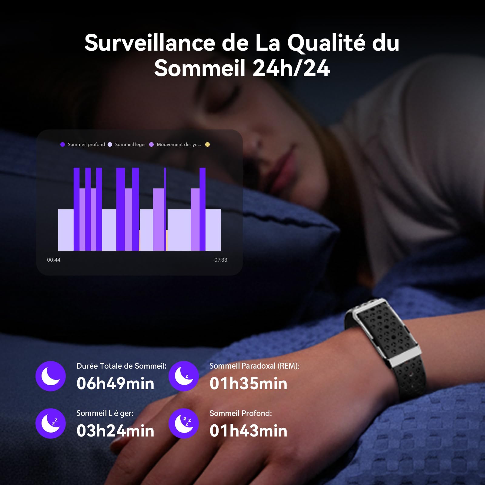 Bracelet Connecté ISo Tech Sans écran - Tracker Fitness, Suivi 24/7 Cardio, Sommeil, 35 Jours Batterie | Étanche IP68, Multisports