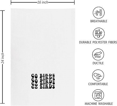 Miniatura 10 de kunlisa Trendy Groovy Go Birds - Toallas de cocina de fútbol, decoración de águila, regalos para fanáticos de águilas, 16 x 24 pulgadas