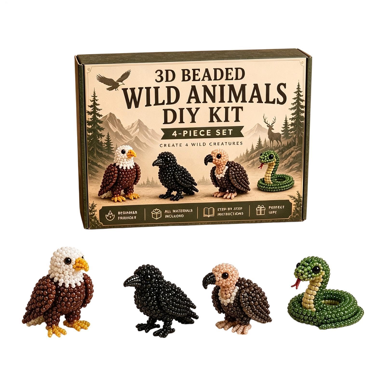 Kit DIY de cuentas de animales, set de arte y abalorios fácil para adultos 8